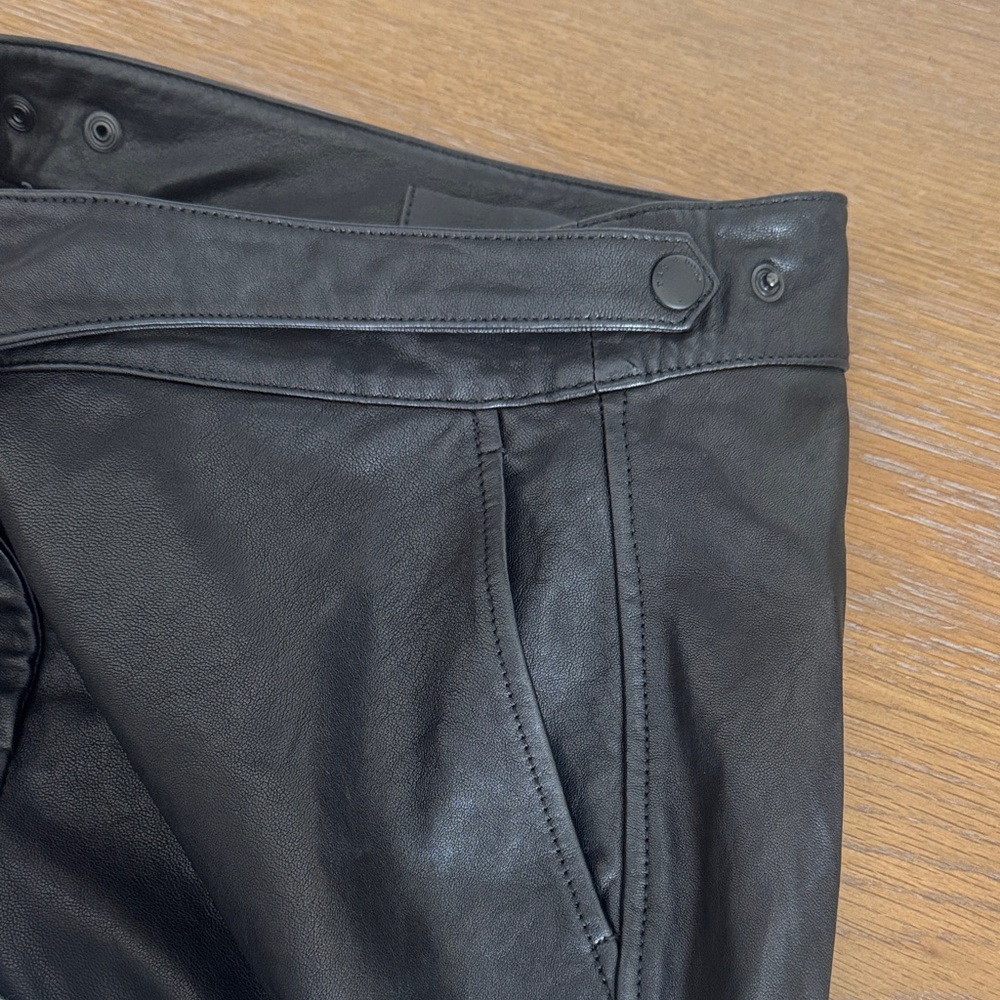 Rag & Bone Mila Tapered Black Leather Pants - Picture 6 of 7
